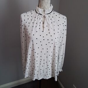 Boden White Polka Dot Top